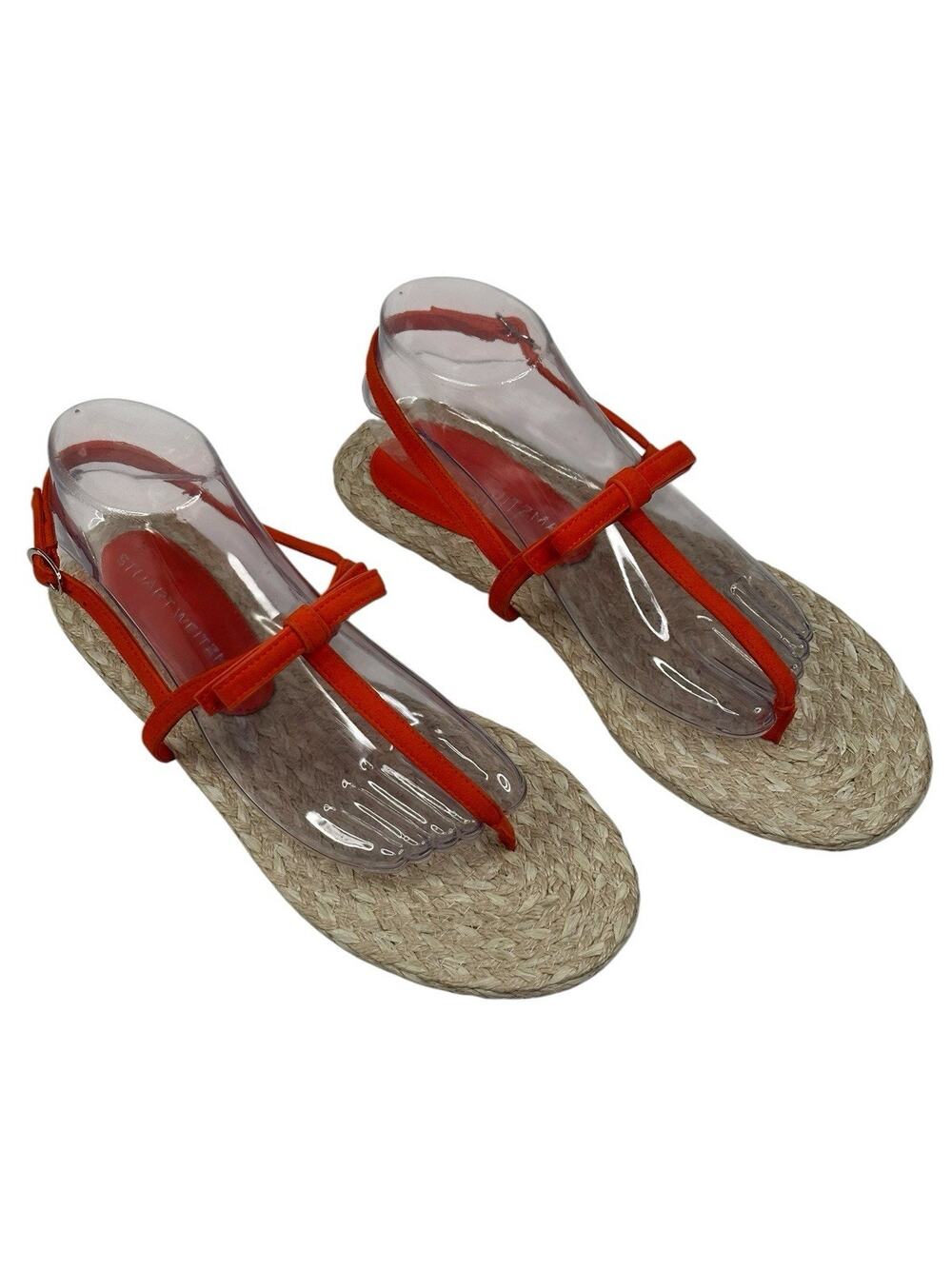 STUART WEITZMAN Felicity Espadrille Slingback Orange Sandals Size 10.5B New $295